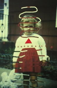 Girl / Power Triangle Enlarged photograph, Photoshop, and glitter flocking 36" x 24" 2014