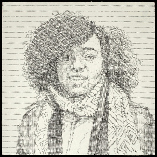 Ebony, created on a manual typewriter, 14 x 14,” 2014