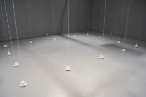 Patong Tea cups, saucers, tea spoons, thread, disco ball motors 2013