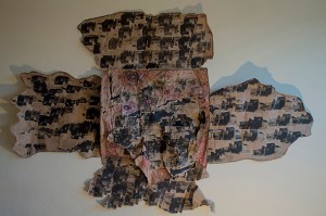 Title: Silent Eyes Silkscreen and Oil Pastels L80xW90 2014