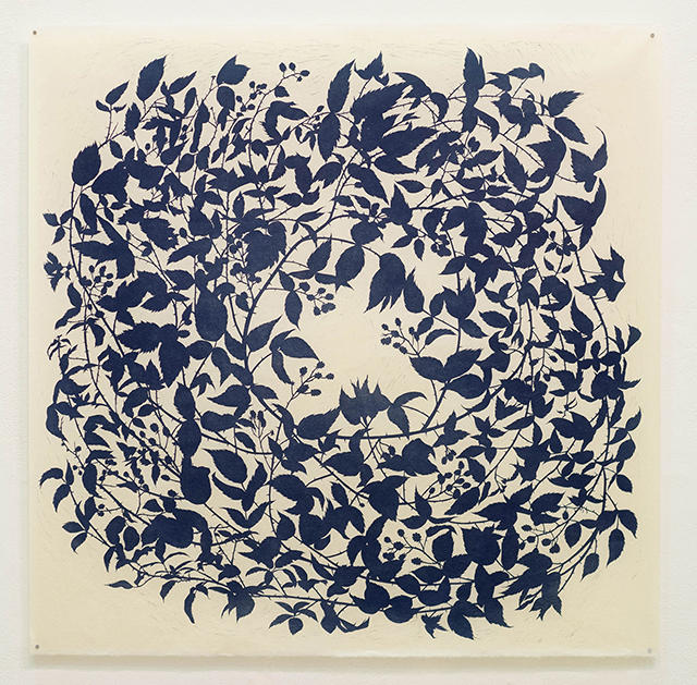 Blackberry, linocut 38"x 38" 2014