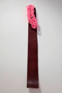 Caroline Phillips, Tongue and Groove, 2015, acrylic rope, leather, 130x30x20cm