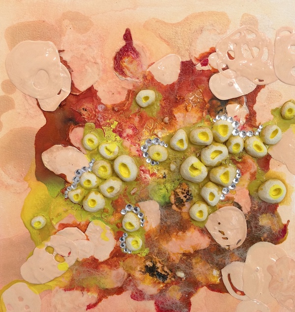 Endure This 14”x14” acrylic, ink, and mixed media on panel 2015