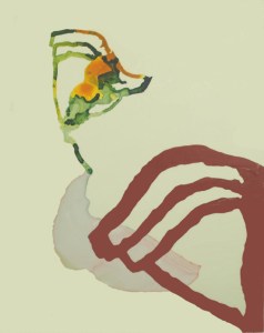 Fan, acrylic and Mylar on board, 30" x 24", 2014