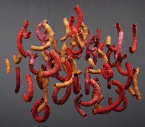 Getting to Quiet” - 2012 50 sculptures 3” – 8” tall Handmade abaca paper, mixed media  