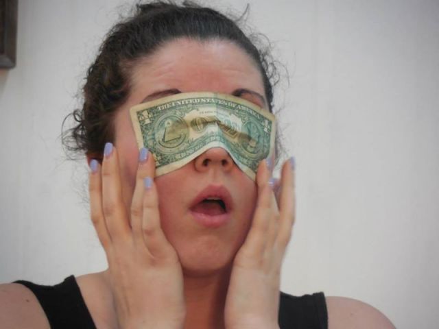 Performing Michael Bay (and other people) at Me, My Selfie, and I, an exhibition of performance art by Eileen Tull at popp=d art gallery in Cincinnati, OH (2014)