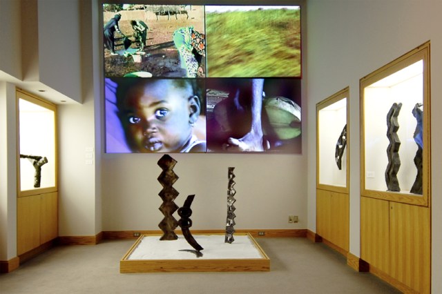 Zig-Zags Installation, steel sculpture, video, sound, Colgate University, 2006