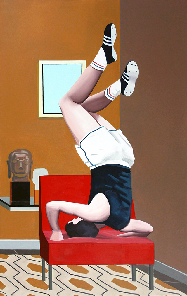 Indoor training, 2015 - Oil on canvas, 180 x 114 cm