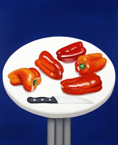 Red peppers, 2015 - Oil on canvas, 100 x 81 cm