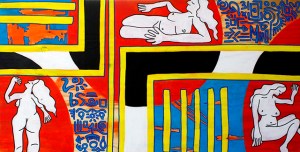 Savage Utopia: Acrylic on Wood, 2'x4', 2015