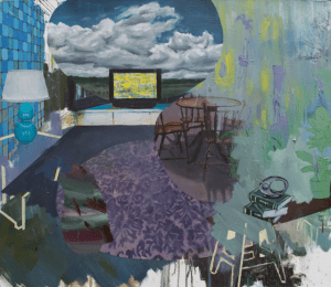 Broadcast spectrum eclipse  48_ x 40_ Oil on Canvas 2014