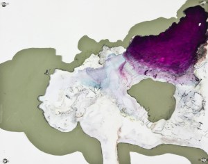 A Single Mouthful of Air, 2014, watercolor and acrylic on grommeted mylar, 18x24”