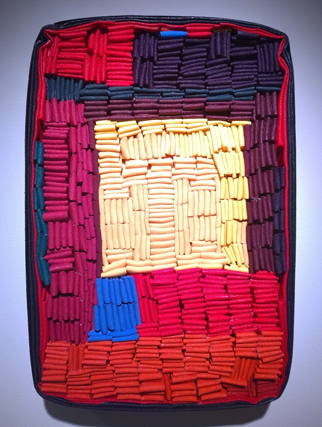 Title: Mass Consumption Medium: Fabric, polyvinyl acetate and wood Size: 18,9 x 12,9 x 2,7in Year: 2015