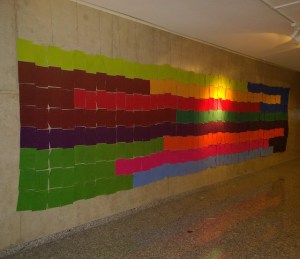 Title: Untitled Medium: Fabric and plastic pin Size: 69.6 x 354.3in Year: 2015