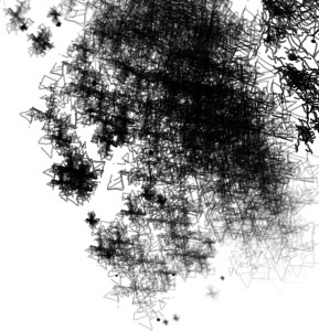 “Out of Statistics: Beyond Legal (NY)” detail Computer programming generated images, archival-ink prints on silk 42" x36", 2008 