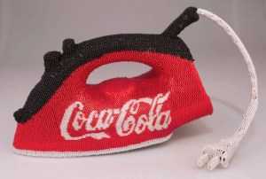 Beads, Thread, and Coca-Cola Logo, 6" x11"x7", 2012