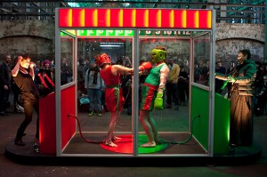  Title: Game On medium: performance/ installation/ video size: 240cm high, 460cm long and 151cm wide year: 2013