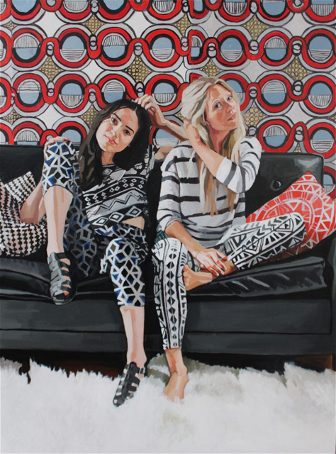 "Brynn and Kristin" 36x48in, Oil on wood panel, 2014