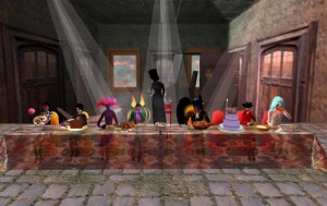 Second Front’s Second Supper, Image from Second Life, print – 48”x96”, 2007