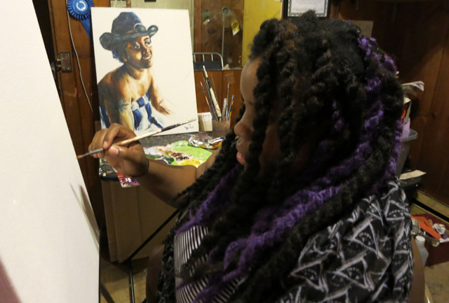 Angie Redmond Artist in Studio