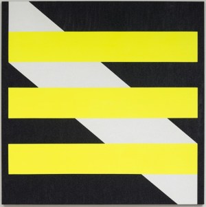 One Ray, Three Bars Acrylic and glitter on canvas 60” x 60” 2014 