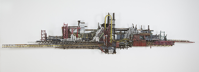 "Desert Constructions" Wood, glue, nails, fiberglass, paint, stain