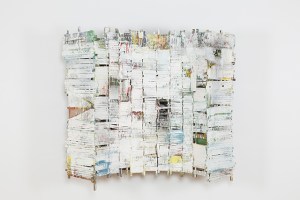 "Curved Surface" Wood, paint, stain, glue, nails