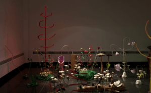 Veneficus, installation view, mixed media (steel, plaster, polystyrene, wire, tissue paper, acrylic, concrete, cardboard, tape, wood, yarn, enamel, glazed ceramic, leather, wax, found objects), dimensions variable, 2015 