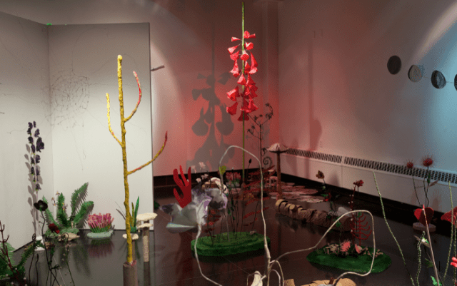 Veneficus, installation view, mixed media (steel, plaster, polystyrene, wire, tissue paper, acrylic, concrete, cardboard, tape, wood, yarn, enamel, glazed ceramic, leather, wax, found objects), dimensions variable, 2015 