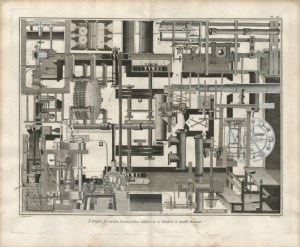 Deus Ex Machina collage of 19th c. technical engravings 16” x 19” 	2012 