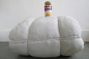 Help Duvet 2 2014 Duvet, Campbel Soup Can, Cotton  41 x 50 x 38 cm 