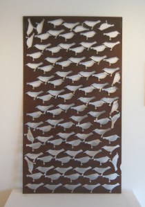 bachman's warbler_ steel, 60x30_ 2015