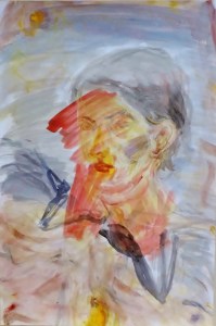 Edna 2014 Acrylic on paper. Laminated in plastic. 49 X 32 cm 