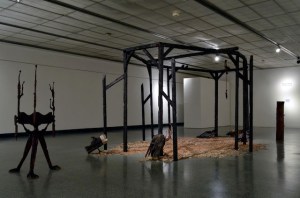 My Path Ablaze Wood, bronze, blood, brandy, Installation 8' x 30' x 15’ 2013