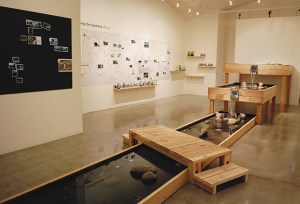 Title: Mapping the Spokane (River) Medium: water, rubber, rocks, photos, glass, etc... Dimensions: 10’ x 16’ x 40’ Year: 2013