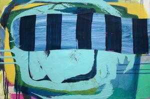 title : Nystagmus medium : mixed media on canvas size : 16 x 24 year : 2015