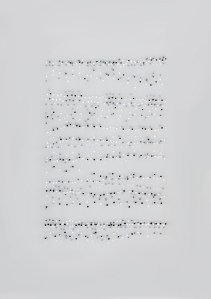 Neuma nº 9 (Chopin, Étude op. 25 nº 2). Permanent marker on pvc. 42 x 29,7 cm. 2015.