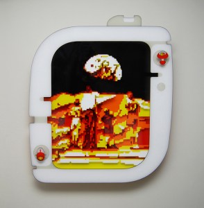 The-Future-is-Behind-Us,-mixed-media-on-plexiglass,-33-x-24-x-4-in.,-2015