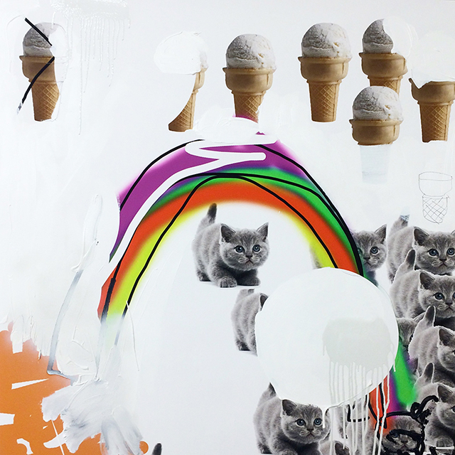 Art for the Internet as Viewer Series: Desensitized, archival print, acrylic and graphite on canvas, 38x38inches, 2015