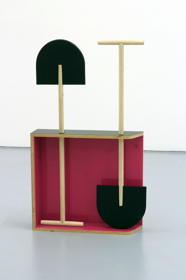 Display Unit 2013 Maple Plywood, Wood Dowels, Acrylic Laminate, Plexi, Rubber 35 x 26 x 6.5” 