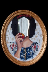  Don't Eat The Apples Medium: Collage, Oil, Found Objects Size:19x23 Year: 2015 