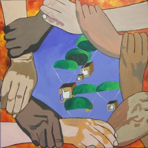 “Charity”. Acrylic on Canvas. Dec 2014 60cm x 60cm