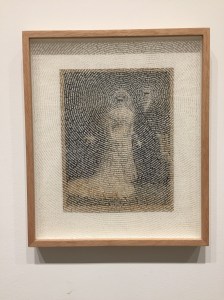 The bride & groom Enamel paint, plexiglass, vintage photograph and wood box 2015