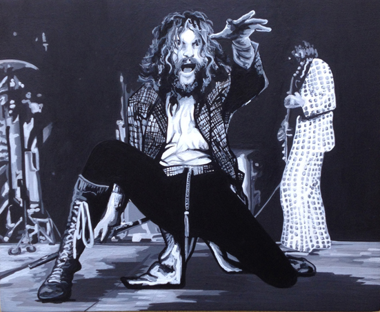 Jetro Tull. Acrylic on wood. 2015. 23 x 19 cms