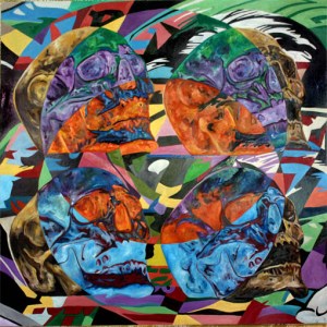 La hermosa vida oil on wood 1.20 x 1.20 m