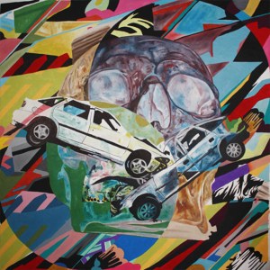 Que dios te perdone oil on wood 1.20 x 1.20m 