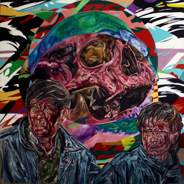 No todos fuimos ángeles oil on wood 1.20 x 1.20 m