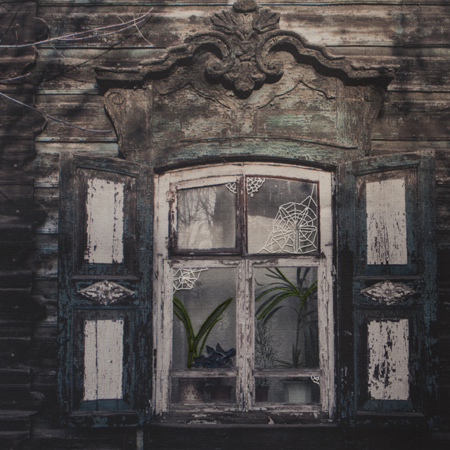 Window-Digital photography printed in cotton embroidered-50x50 cms-2015