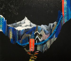 Generally, I don’t think that way, mixed media on vinyl, 30” x 40”, 2015