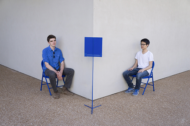 Sit With Me Steel, mirror Dimension: 40 x 40 x 45” 2015